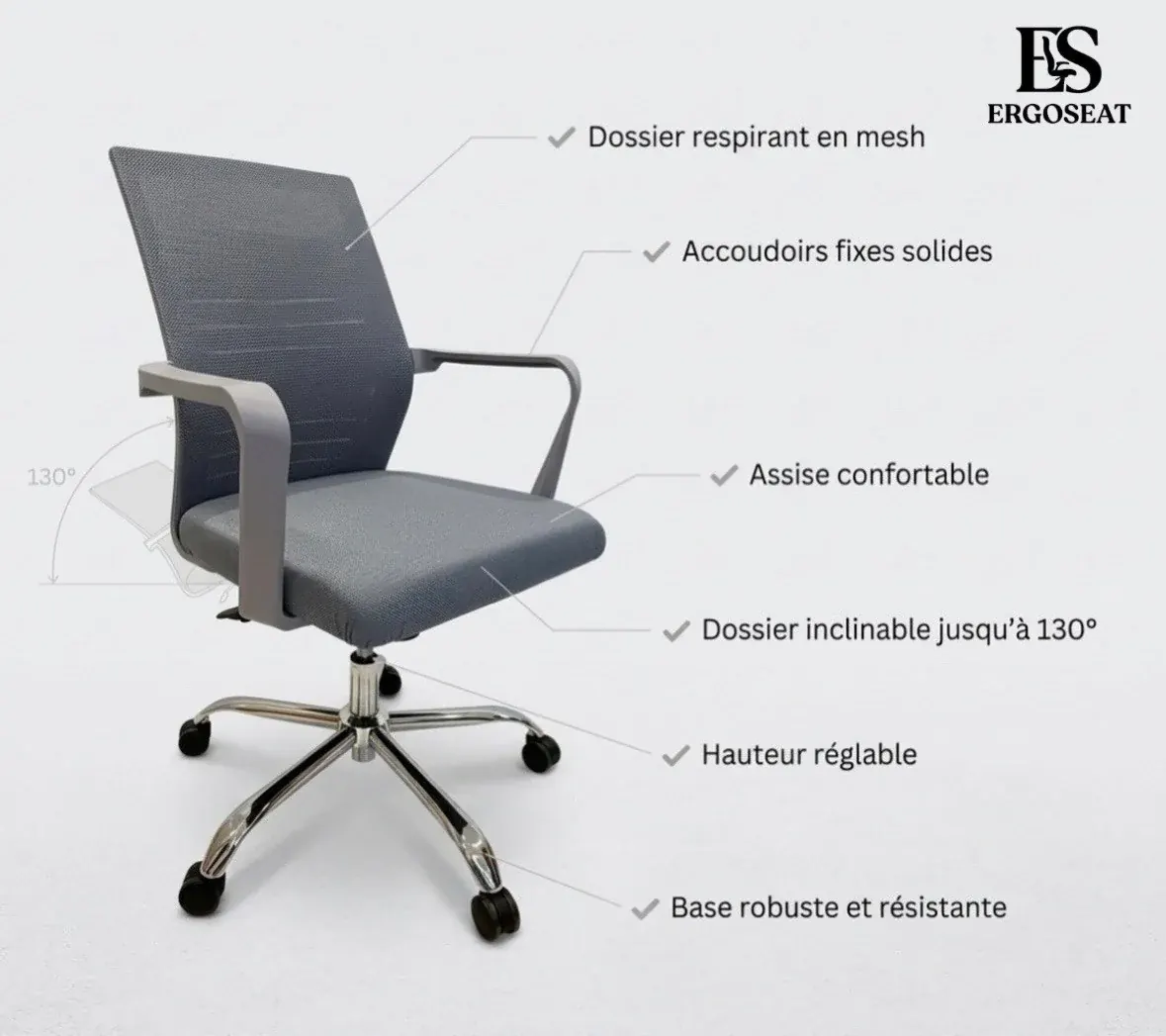 W-01, vue 1, chaise ergonomique ErgoSeat